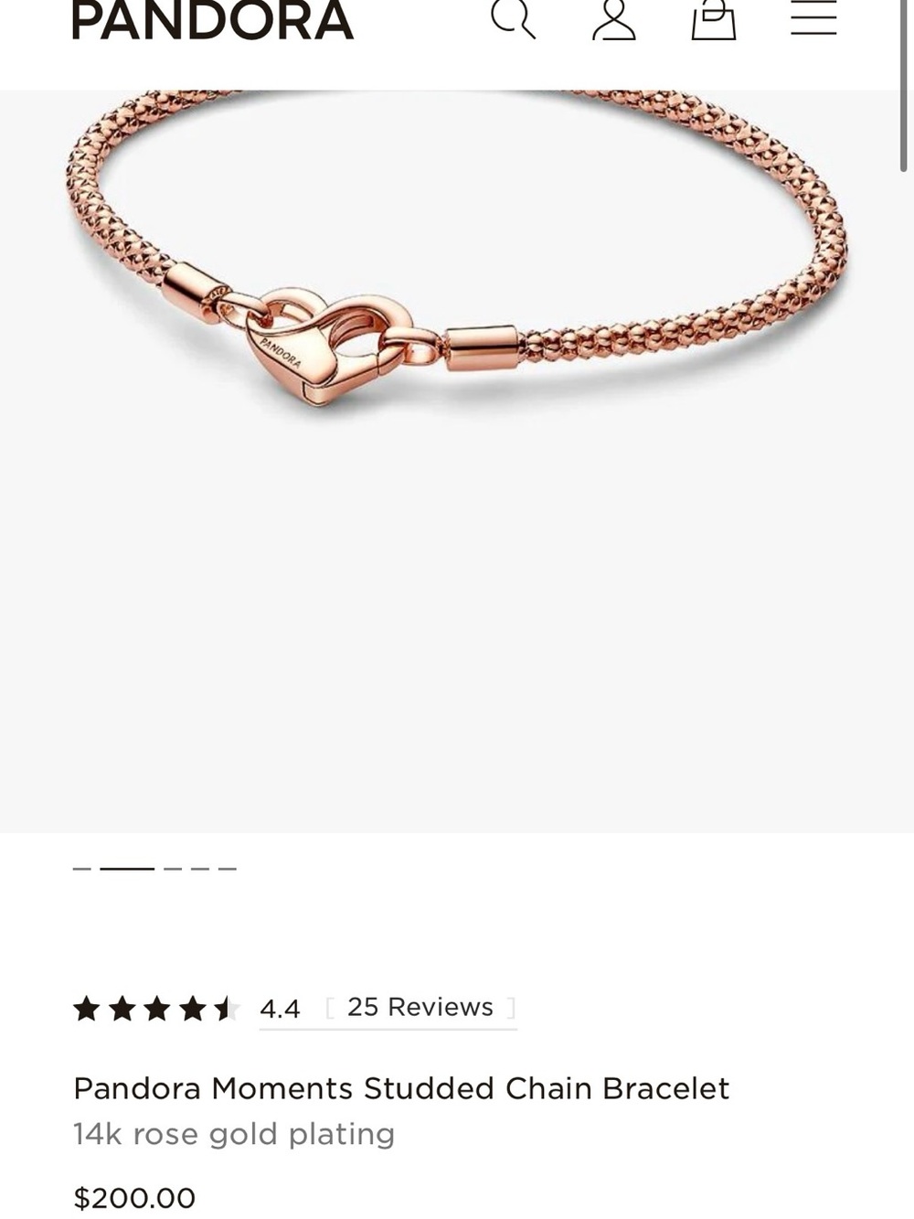 Pandora Moments Rose Gold Studed Bracelet - Picture 4 of 10